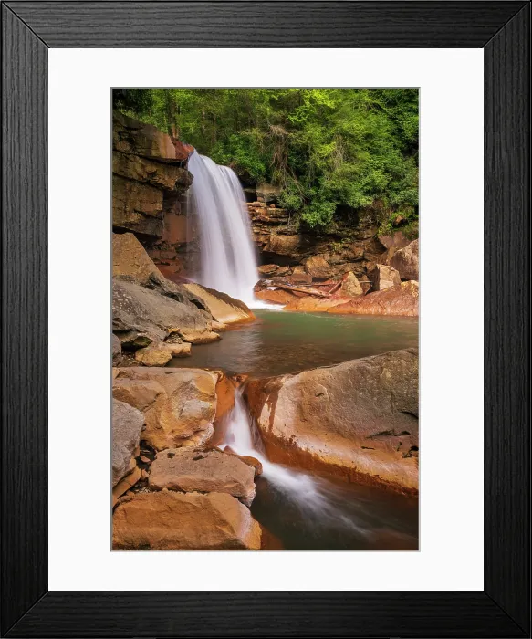 Framed Print : Red rocks at Douglas Falls, Thomas, West Virginia, USA Framed Print : Red rocks at Douglas Falls, Thomas, West Virginia, USA