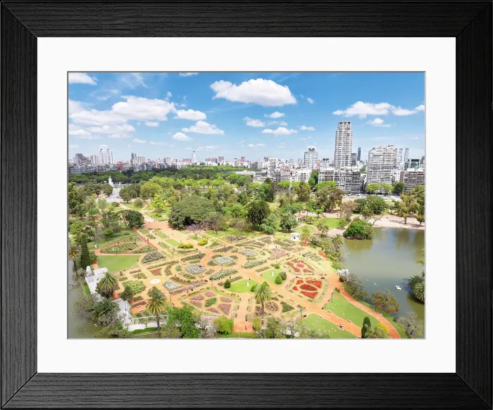 Framed Print : Aerial view of the Rosedal Garden (Rose Garden) in springtime, Parque Tres de Febrero, Palermo, Buenos Aires, Argentina