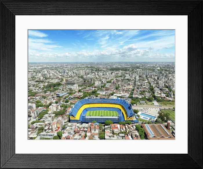 Framed Print : Aerial view of the Bombonera Stadium of the Boca Juniors football team, La Boca, Buenos Aires, Argentina Framed Print : Aerial view of the Bombonera Stadium of the Boca Juniors football team, La Boca, Buenos Aires, Argentina