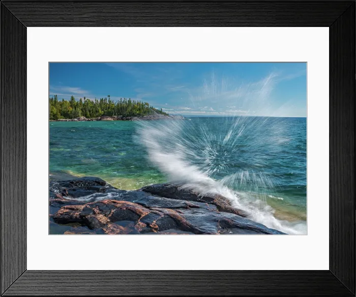 Framed Print : Small wave crashing on the rugged coast of Lake Superior in Lake Superior Provincial Park, Ontario, Canada Framed Print : Small wave crashing on the rugged coast of Lake Superior in Lake Superior Provincial Park, Ontario, Canada