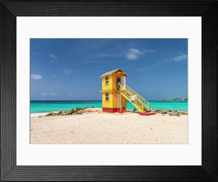 Framed Print : West Indies, Barbados, Christ Church, Oistinsm, Miami or Enterprise Beach, Lifeguard Lookout Hut Framed Print : West Indies, Barbados, Christ Church, Oistinsm, Miami or Enterprise Beach, Lifeguard Lookout Hut