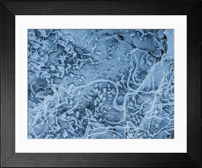 Framed Print : Abstract patterns in ice on frozen pond surface, Thornton, Ontario, Canada Framed Print : Abstract patterns in ice on frozen pond surface, Thornton, Ontario, Canada