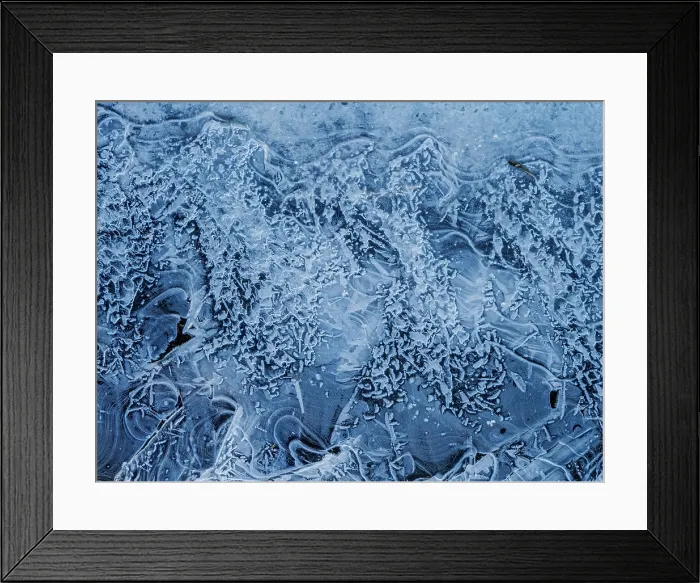 Framed Print : Abstract patterns in ice on frozen pond surface, Thornton, Ontario, Canada Framed Print : Abstract patterns in ice on frozen pond surface, Thornton, Ontario, Canada