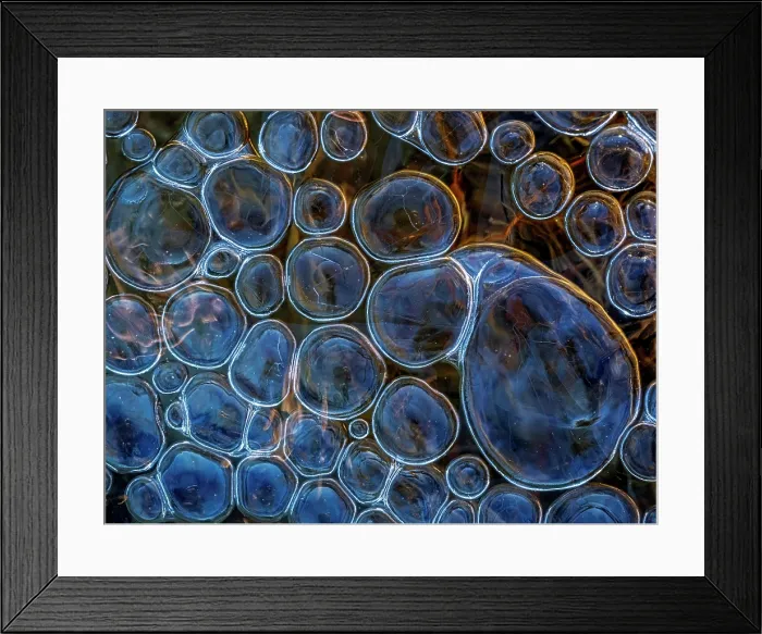 Framed Print : Abstract patterns in ice on frozen pond surface, Thornton, Ontario, Canada Framed Print : Abstract patterns in ice on frozen pond surface, Thornton, Ontario, Canada