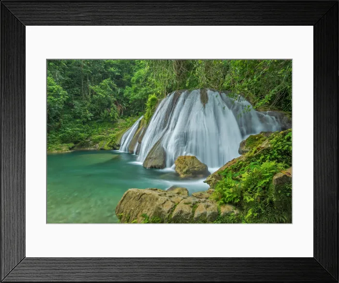Framed Print : Reich Falls on the Drivers River in the John Crow Mountains near Port Antonio, Jamaica Framed Print : Reich Falls on the Drivers River in the John Crow Mountains near Port Antonio, Jamaica