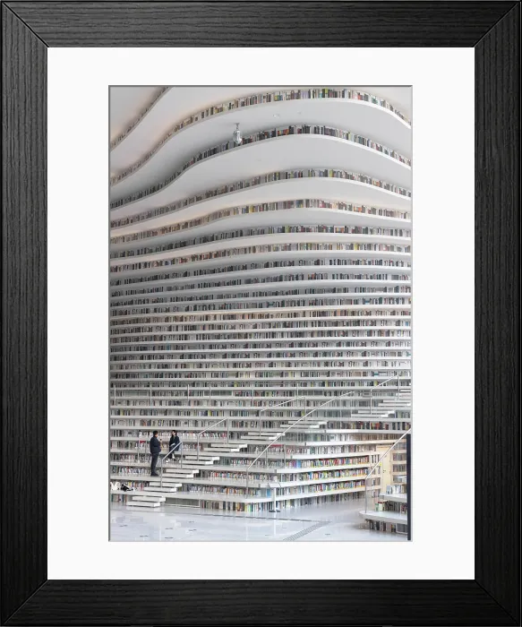 Framed Print : Interior of Binhai Library, Tianjin, China