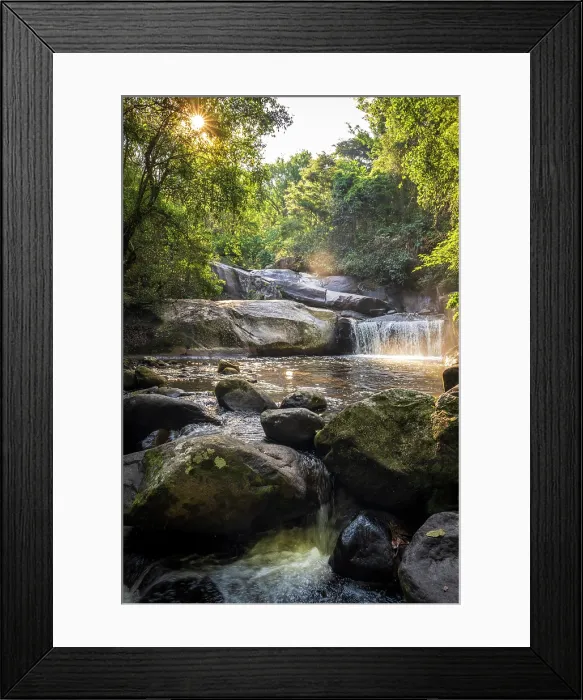 Framed Print : africa, Zimbabwe, Eastern Highlands, Honde Valley. The 3-man waterfall of Aberfoyle Lodge