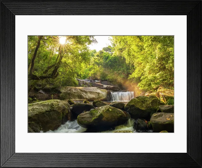 Framed Print : africa, Zimbabwe, Eastern Highlands, Honde Valley. The 3-man waterfall of Aberfoyle Lodge