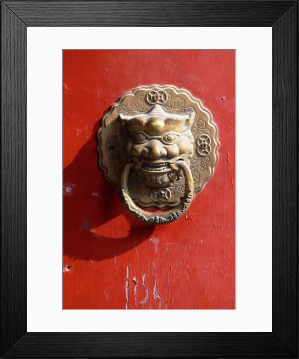 Framed Print : Door knocker in Shajing Hutong, Beijing, China