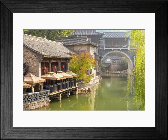 Framed Print : Canal in Gubei Water Town, Simatai, Beijing, China Framed Print : Canal in Gubei Water Town, Simatai, Beijing, China