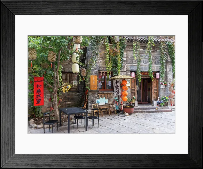 Framed Print : Restaurant in Gubei Water Town, Simatai, Beijing, China