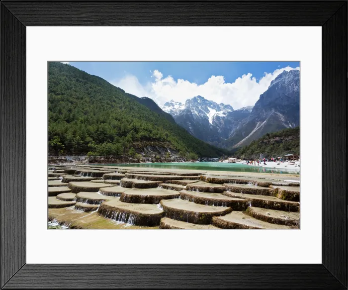 Framed Print : China, Zhonghua, Yunnan, Lijiang, Artificial waterfalls in Jade Dragon Snow Mountain National Park Framed Print : China, Zhonghua, Yunnan, Lijiang, Artificial waterfalls in Jade Dragon Snow Mountain National Park