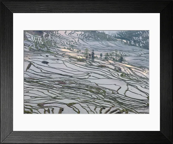 Framed Print : China, Zhonghua, Yunnan, Yuanyang, Hani rice terraces
