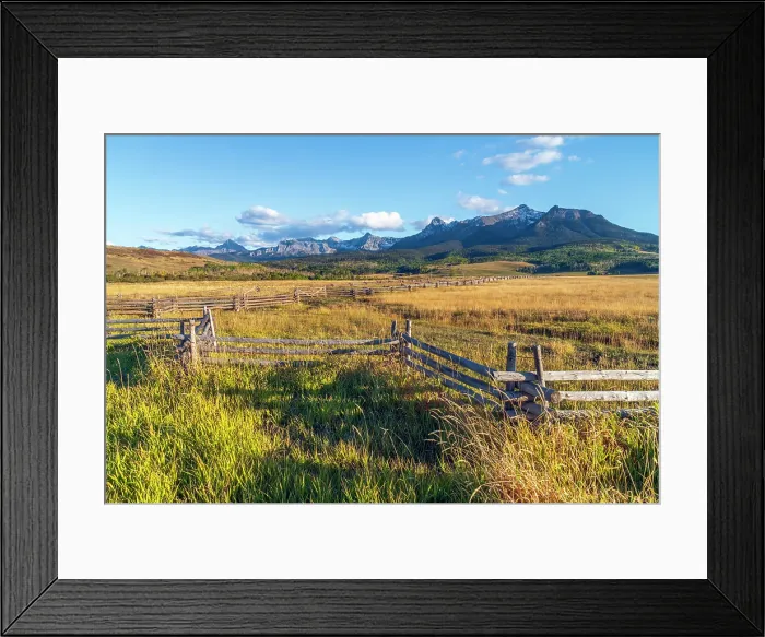 Framed Print : USA, Colorado, Telluride, Hastings Mesa and Mount Sneffels Range of the Rocky Mountains