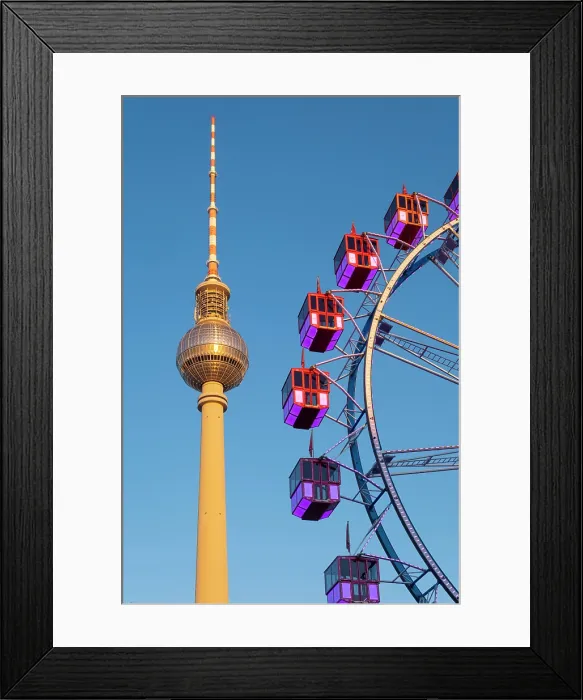 Framed Print : Berliner Fernsehturm & Ferris Wheel, Berlin, Germany Framed Print : Berliner Fernsehturm & Ferris Wheel, Berlin, Germany