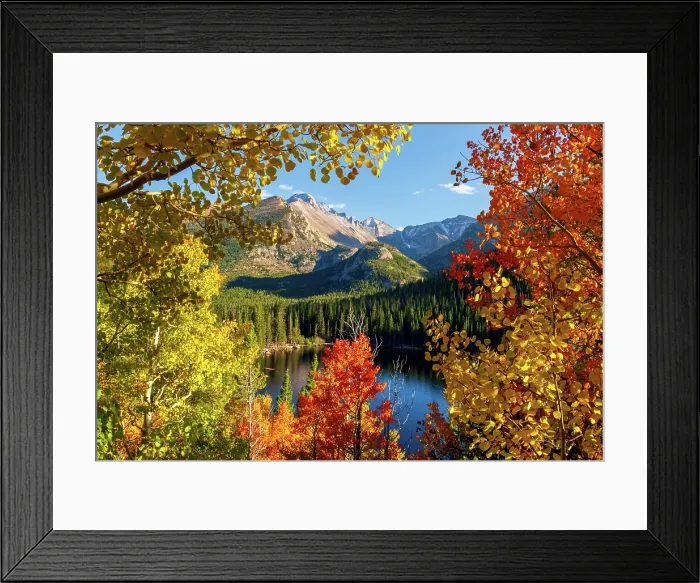 Framed Print : USA, Colorado, Rocky Mountain National Park, Longs Peak mountain from Bear Lake Framed Print : USA, Colorado, Rocky Mountain National Park, Longs Peak mountain from Bear Lake