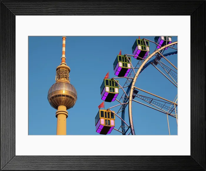 Framed Print : Berliner Fernsehturm & Ferris Wheel, Berlin, Germany Framed Print : Berliner Fernsehturm & Ferris Wheel, Berlin, Germany