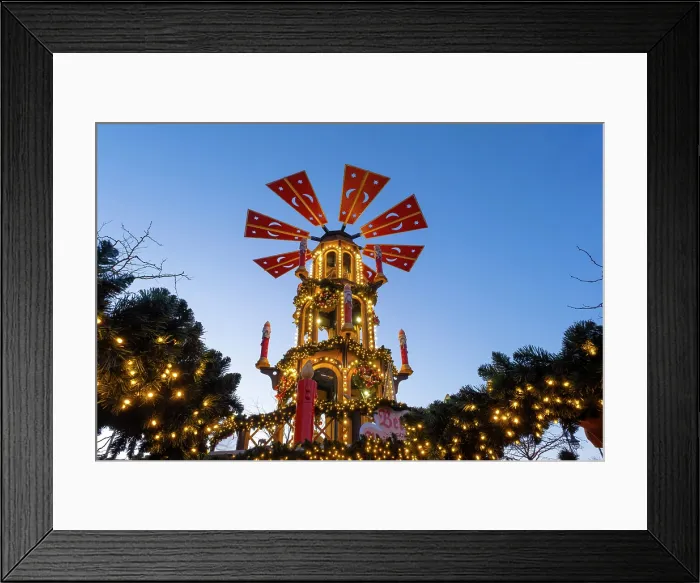 Framed Print : Christmas pyramid at a Christmas Market, Berlin, Germany Framed Print : Christmas pyramid at a Christmas Market, Berlin, Germany