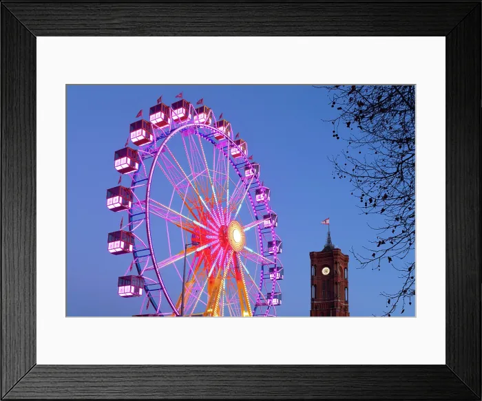 Framed Print : Ferris Wheel at the Christmas market near the Rotes Rathaus, Berlin, Germany Framed Print : Ferris Wheel at the Christmas market near the Rotes Rathaus, Berlin, Germany