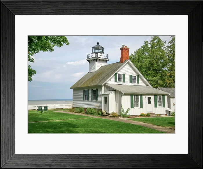 Framed Print : USA, Great Lakes, Lower Peninsula, Grand Traverse Bay, Lake Michigan, Mission Point, Lighthouse Park