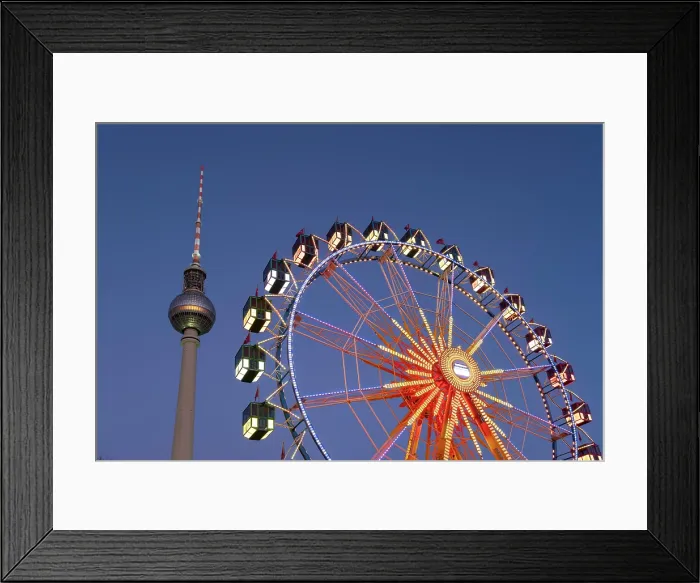 Framed Print : Berliner Fernsehturm & Ferris Wheel, Berlin, Germany Framed Print : Berliner Fernsehturm & Ferris Wheel, Berlin, Germany