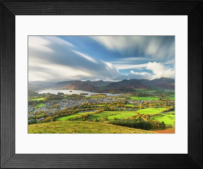 Framed Print : View over Keswick, Lake District National Park, Cumbria, England