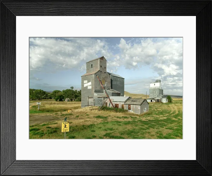 Framed Print : USA, Great Plains, Montana, Square Butte, Highway 80