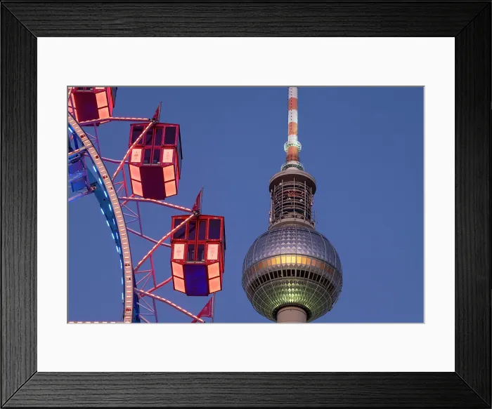 Framed Print : Berliner Fernsehturm & Ferris Wheel, Berlin, Germany Framed Print : Berliner Fernsehturm & Ferris Wheel, Berlin, Germany