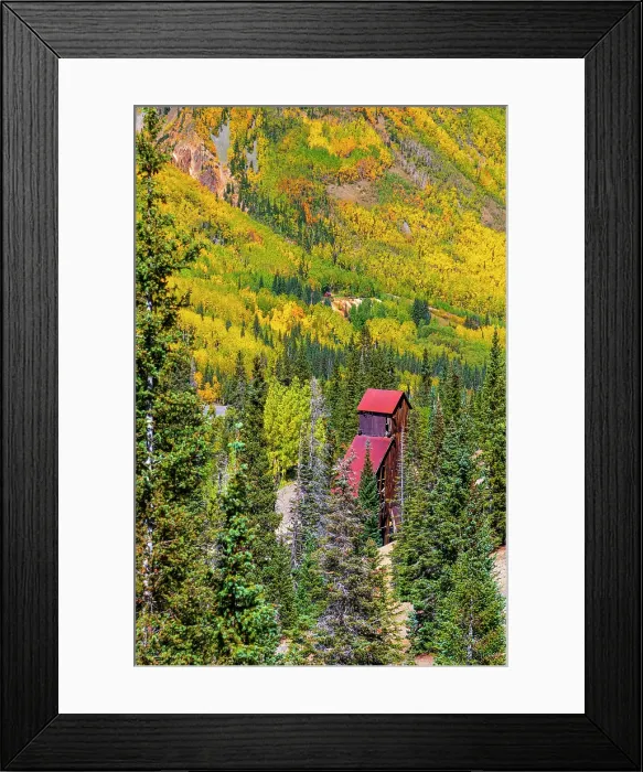 Framed Print : USA, Colorado, Million Dollar Highway, Guston, Yankee Girl Mine, Hoist House Framed Print : USA, Colorado, Million Dollar Highway, Guston, Yankee Girl Mine, Hoist House