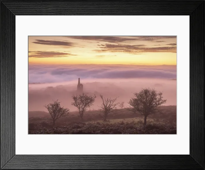 Framed Print : Cornish tin mine engine house on a dreamy, misty morning at sunrise, Minions, Bodmin Moor, Cornwall, England. Autumn (September) 2025 Framed Print : Cornish tin mine engine house on a dreamy, misty morning at sunrise, Minions, Bodmin Moor, Cornwall, England. Autumn (September) 2025