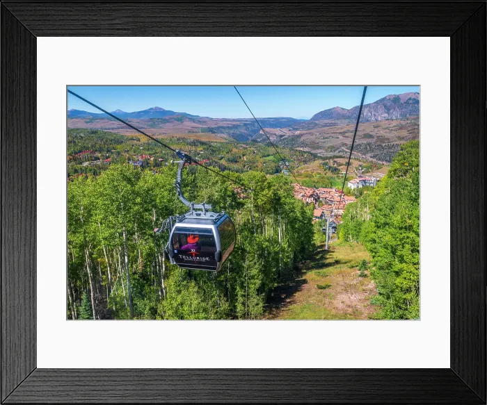 Framed Print : USA, Colorado, Telluride, Mountain Village viewed from the Mountain Village Gondola or Cable Car Framed Print : USA, Colorado, Telluride, Mountain Village viewed from the Mountain Village Gondola or Cable Car