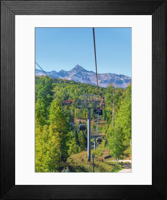 Framed Print : USA, Colorado, Telluride, Mountain Village, San Juan Mountains, Wilson Peak, viewed from Mountain Village Gondola