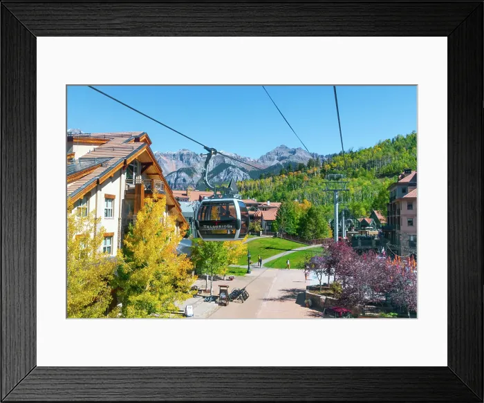 Framed Print : USA, Colorado, Telluride, Mountain Village, Mountain Village Gondola