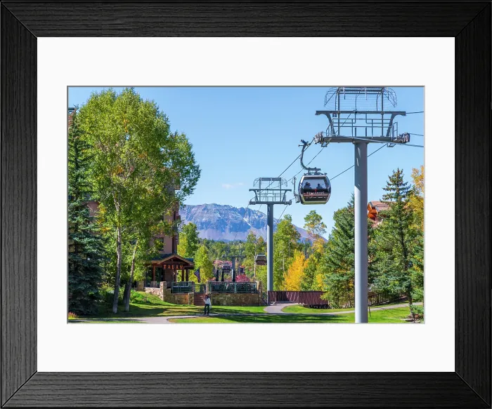 Framed Print : USA, Colorado, Telluride, Mountain Village, Mountain Village Gondola Framed Print : USA, Colorado, Telluride, Mountain Village, Mountain Village Gondola
