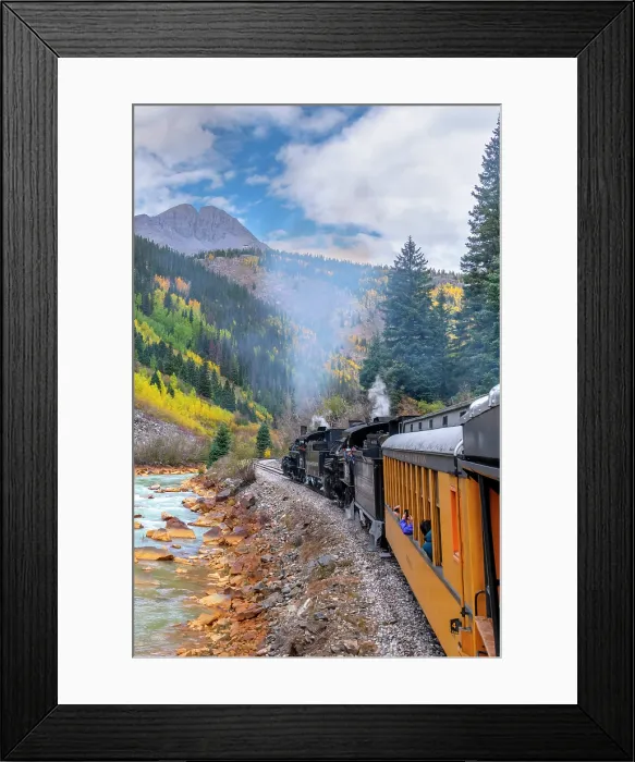 Framed Print : USA, Colorado, Animas Canyon, Animas River, Durango and Silverton Narrow Gauge Railroad Framed Print : USA, Colorado, Animas Canyon, Animas River, Durango and Silverton Narrow Gauge Railroad