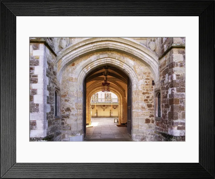 Framed Print : The gateway in the Archbishop Bourchier's Tower, British country house and former archbishop's palace, Knole, Kent, England