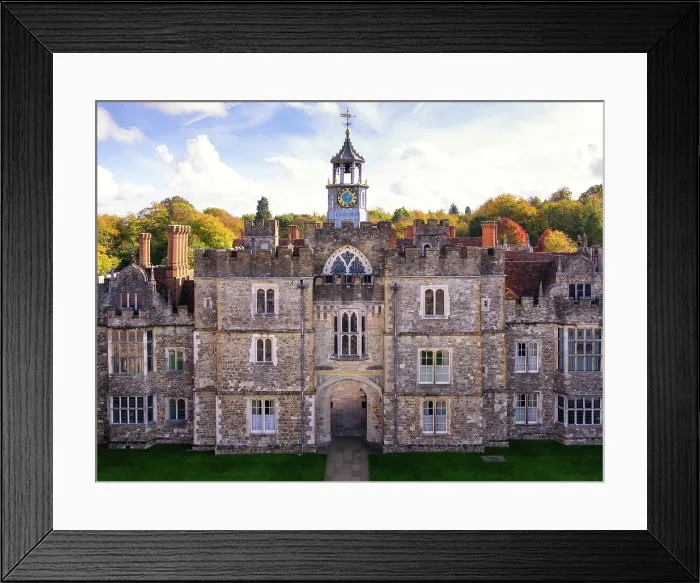 Framed Print : View towards Archbishop Bourchier's Tower of Knole, the British country house and former archbishop's palace, Kent, England Framed Print : View towards Archbishop Bourchier's Tower of Knole, the British country house and former archbishop's palace, Kent, England