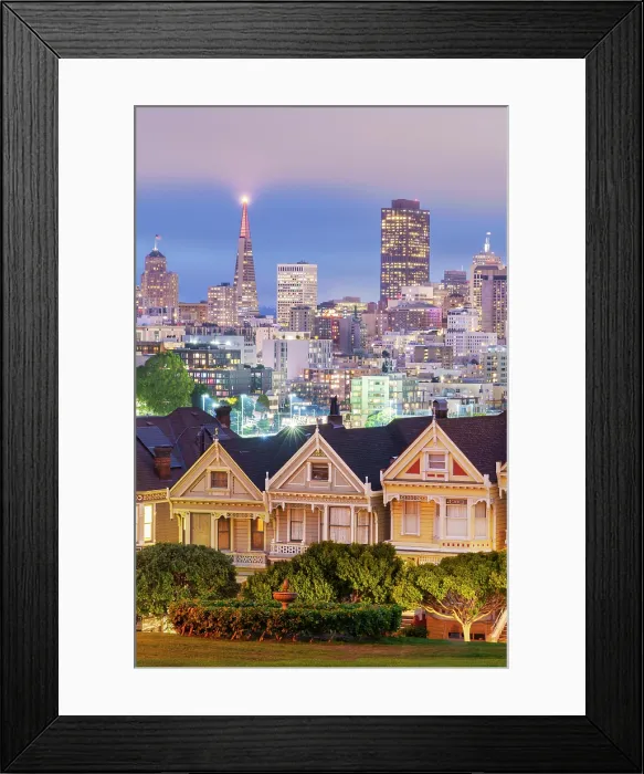 Framed Print : Painted Ladies, Colorful historic Victorian Homes and Skyline of San Francisco Alamo Square, San Francisco, California, USA Framed Print : Painted Ladies, Colorful historic Victorian Homes and Skyline of San Francisco Alamo Square, San Francisco, California, USA