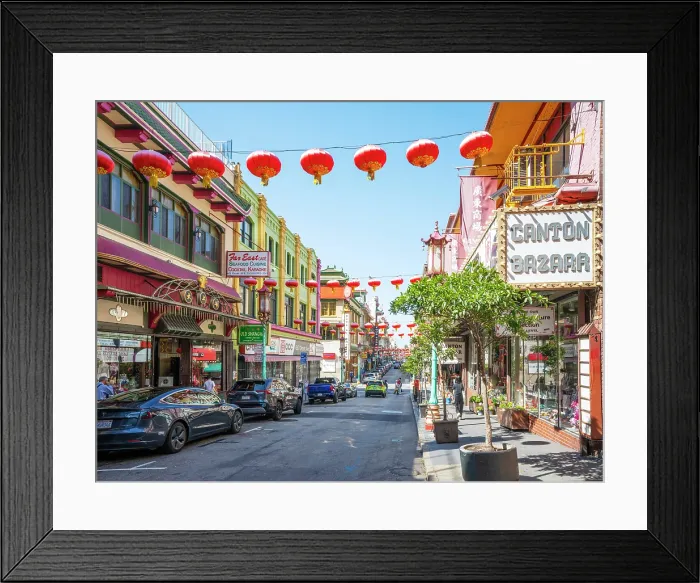 Framed Print : Streets of China Town, San Francisco, California, USA Framed Print : Streets of China Town, San Francisco, California, USA