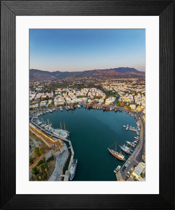 Framed Print : Greece, Dodecanese, Kos Island, Kos Town, and harbour Framed Print : Greece, Dodecanese, Kos Island, Kos Town, and harbour
