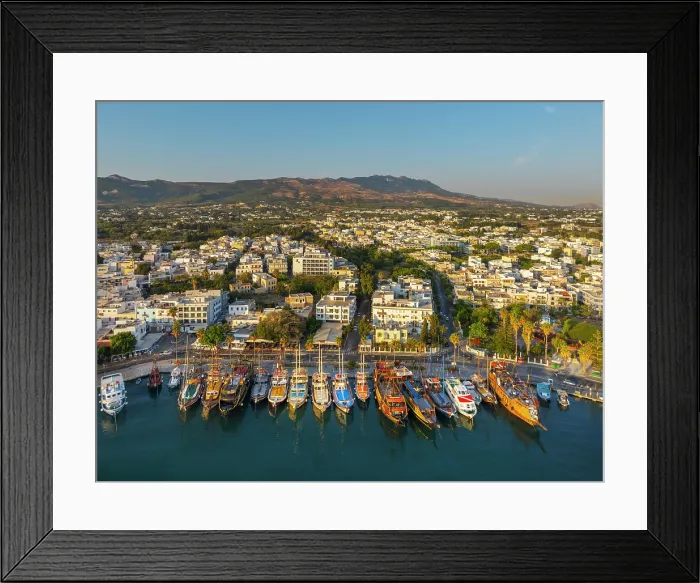 Framed Print : Greece, Dodecanese, Kos Island, Kos Town, and harbour