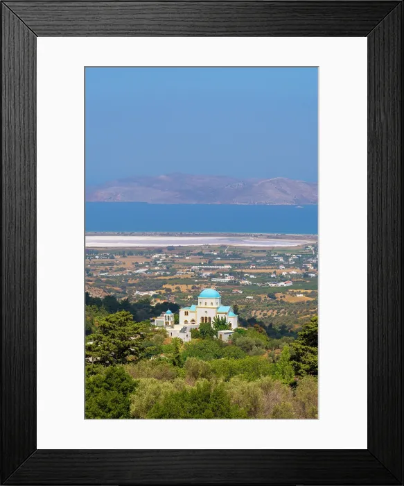 Framed Print : Greece, Dodecanese, Kos Island, Zia, Church of Kimissis tis Theotokou, overview Framed Print : Greece, Dodecanese, Kos Island, Zia, Church of Kimissis tis Theotokou, overview