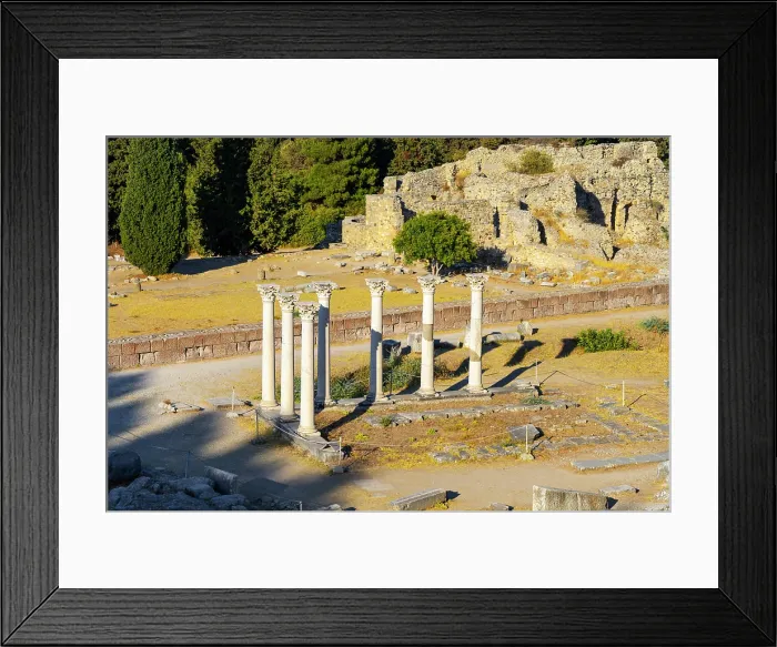 Framed Print : Greece, Dodecanese, Kos Island, Kos, Ancient Ruins of Asclepieion, Ancient pillars Framed Print : Greece, Dodecanese, Kos Island, Kos, Ancient Ruins of Asclepieion, Ancient pillars