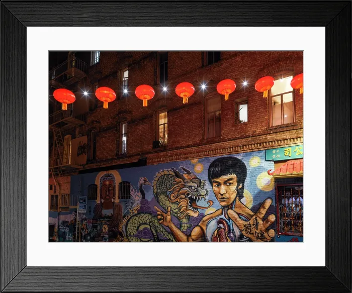 Framed Print : Bruce Lee mural, China Town, San Francisco, California, USA Framed Print : Bruce Lee mural, China Town, San Francisco, California, USA