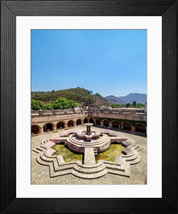 Framed Print : Church and Convent of La Merced, cloister elevated view, Antigua Guatemala, Sacatepequez Department, Guatemala