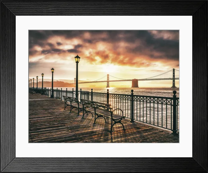 Framed Print : Pier 7 at Sunrise Embarcadero, San Francisco, California, USA Framed Print : Pier 7 at Sunrise Embarcadero, San Francisco, California, USA