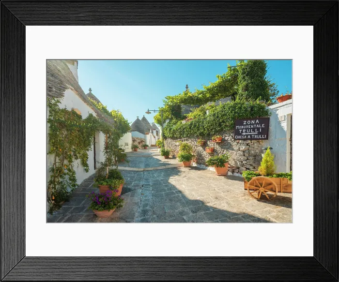 Framed Print : Alleys of Alberobello, province of Bari, Apulia, Italy Framed Print : Alleys of Alberobello, province of Bari, Apulia, Italy