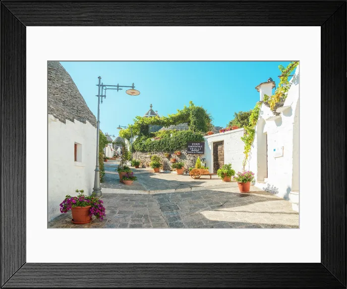 Framed Print : Alleys of Alberobello, province of Bari, Apulia, Italy Framed Print : Alleys of Alberobello, province of Bari, Apulia, Italy