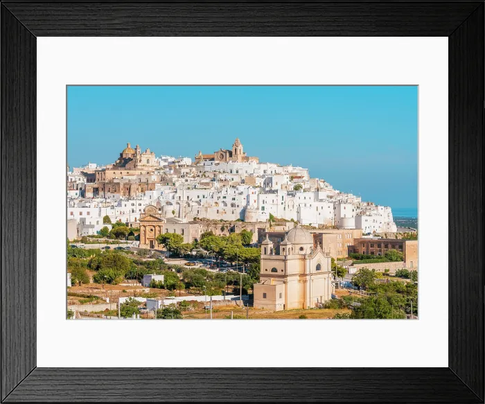 Framed Print : Ostuni, also known as the withe city. province of Brindisi, Apulia, Italy Framed Print : Ostuni, also known as the withe city. province of Brindisi, Apulia, Italy