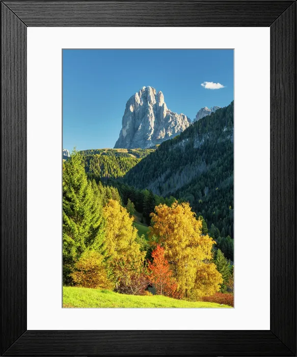 Framed Print : Sassolungo in Autumn, Dolomites, South Tyrol, Trentino Alto Adige, Italy Framed Print : Sassolungo in Autumn, Dolomites, South Tyrol, Trentino Alto Adige, Italy